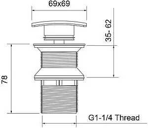 Выпуск автоматический для раковины с переливом Aquatek чёрный матовый AQ6004MB Выпуск автоматический для раковины с переливом Aquatek чёрный матовый AQ6004MB, 2