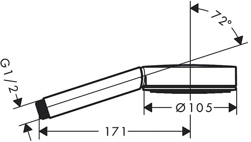 Лейка ручного душа Hansgrohe Pulsify 105 1jet Green чёрный матовый 24121670