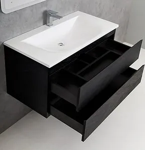 Тумба-умывальник подвесная Cezares Molveno 100 Nero MOLVENO-100-2C-SO-NR+CEZ1000/500-LV-MR, 4