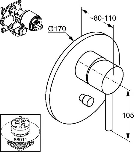 Смеситель для ванны скрытого монтажа Kludi Bozz хром 386500576 Смеситель для ванны скрытого монтажа Kludi Bozz хром 386500576
