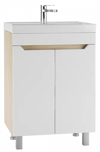 Тумба под умывальник напольный Айсберг Мечта 60 белый/дуб сонома DM2313T