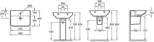 Раковина Jacob Delafon Struktura 60 белый EGD111-Z-00