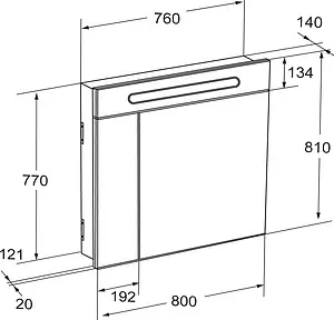 Шкаф-зеркало Roca Victoria Nord 80 R белый ZRU9000033, 5
