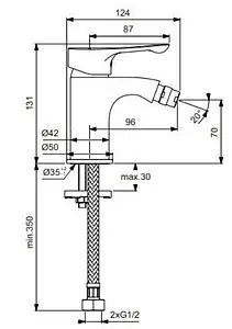 Смеситель для биде Vidima Wave хром BA414AA Смеситель для биде Vidima Wave хром BA414AA, 2