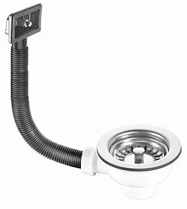 Выпуск с корзиной для мойки с прямоугольным переливом Mc Alpine полированная сталь OR2-113S Выпуск с корзиной для мойки с прямоугольным переливом Mc Alpine полированная сталь OR2-113S, 1