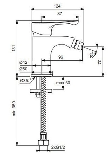 Смеситель для биде Vidima Wave хром BA414AA
