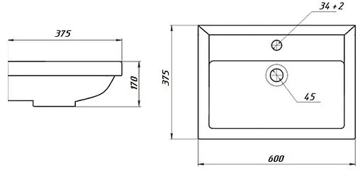 Раковина Универсал Томь 60 белый 4607152363500