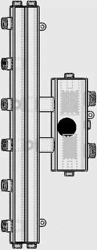 Распределительный коллектор 3 контура с гидрострелкой 1¼&quot;н x 1&quot;н Север-V3 1925012