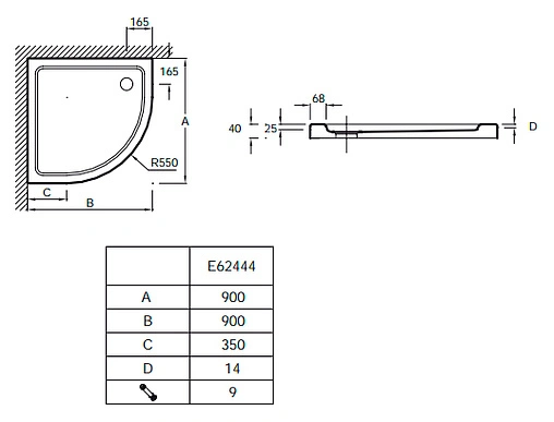 Поддон для душа Jacob Delafon Flight E62444-00