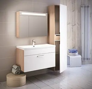 Шкаф-зеркало IDDIS Mirro 80 белый/дерево MIR80N2i99, 5