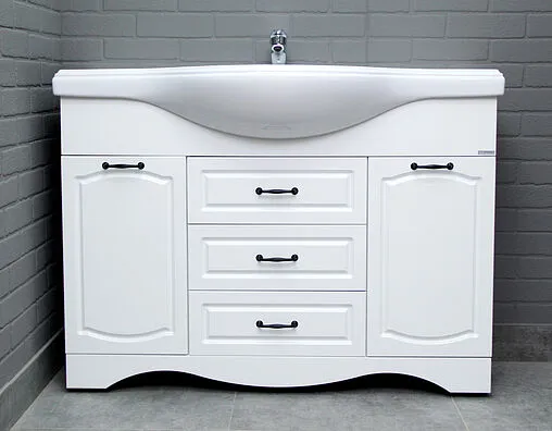 Тумба-умывальник напольная Домино Rich 120 белое дерево DR6005T+4640021060957