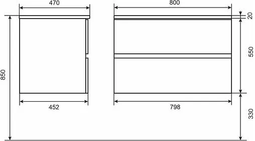Тумба под умывальник подвесная Uperwood Barsa 80 дуб сонома/чёрный матовый 293020539 Тумба под умывальник подвесная Uperwood Barsa 80 дуб сонома/чёрный матовый 293020539