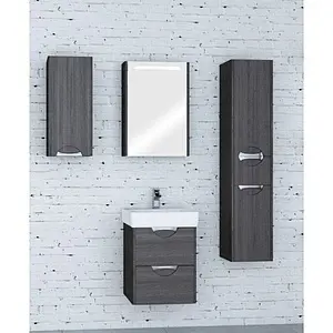 Шкаф-пенал подвесной с бельевой корзиной Aquaton Сильва 30 R дуб макиато 1A215603SIW5R, 4