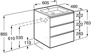 Тумба-умывальник подвесная Roca Gap 60 белый глянец A857404806+ Тумба-умывальник подвесная Roca Gap 60 белый глянец A857404806+, 2