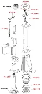 Механизм сливной для бачка двухрежимный AlcaPlast A08A Механизм сливной для бачка двухрежимный AlcaPlast A08A, 3
