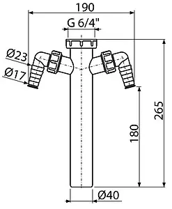 Вставка для сифона с адаптером для бытовой техники AlcaPlast A44M-DN40 Вставка для сифона с адаптером для бытовой техники AlcaPlast A44M-DN40, 2