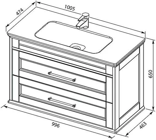 Раковина Aquanet Бостон 100 белый 00256639