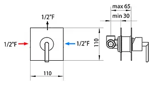 Смеситель для душа скрытого монтажа Bossini Exedra хром Z003201.030 Смеситель для душа скрытого монтажа Bossini Exedra хром Z003201.030, 2