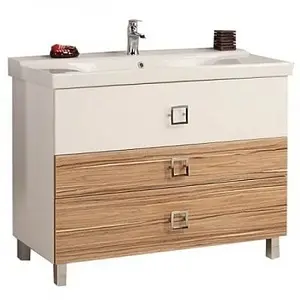 Тумба-умывальник напольная Aquaton Стамбул 105 белый/эбони светлый 1A1273K0ST490 Тумба-умывальник напольная Aquaton Стамбул 105 белый/эбони светлый 1A1273K0ST490, 1