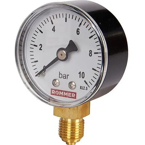 Манометр радиальный Rommer 50 мм 10 бар ¼&quot; RIM-0010-501008