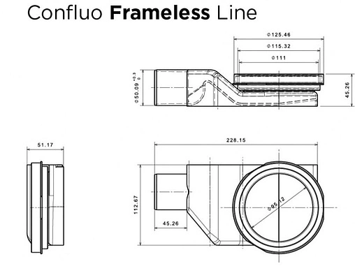 Лоток душевой Set 950мм h=62мм 0.8л/сек Pestan Confluo Frameless White Glass Line 950 13701216