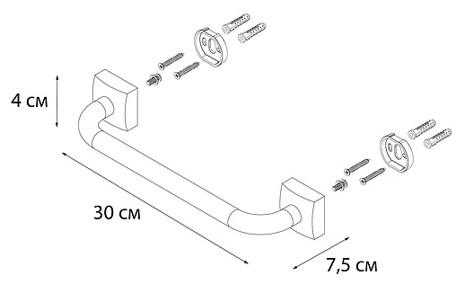 Поручень Fixsen Kvadro хром FX-61317