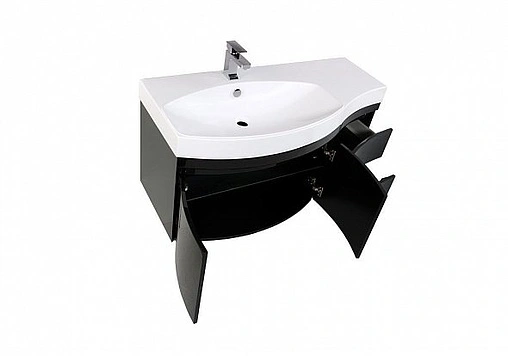Тумба под умывальник подвесная Aquanet Опера 115 L чёрный 00169612