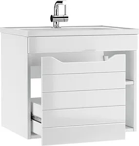 Тумба-умывальник подвесной Айсберг Агата 60 белый DA6701T+4670142930501, 4