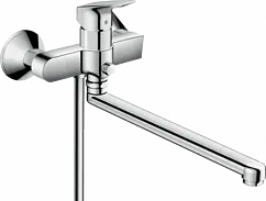 Смеситель для ванны с длинным изливом Hansgrohe Logis хром 71402000 Смеситель для ванны с длинным изливом Hansgrohe Logis хром 71402000