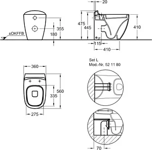 Унитаз приставной Keramag Citterio белый 213520000, 2