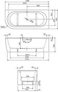 Ванна акриловая Cezares Slim Corner 180x80 R белый/панель черный матовый Ванна акриловая Cezares Slim Corner 180x80 R белый/панель черный матовый, 2