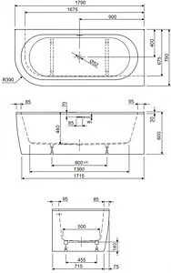 Ванна акриловая Cezares Slim Corner 180x80 R белый Ванна акриловая Cezares Slim Corner 180x80 R белый, 2