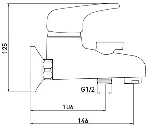 Смеситель для ванны Gross Aqua Optima хром 2500511C Смеситель для ванны Gross Aqua Optima хром 2500511C, 2