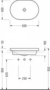 Раковина Serel Sapphire 60 белый SP33 Раковина Serel Sapphire 60 белый SP33, 2