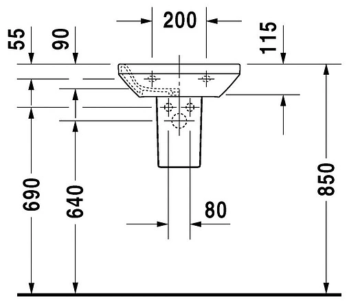 Раковина Duravit DuraStyle 45 белый 0708450000