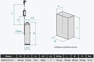Насос скважинный центробежный 4" Водолей 50/36 БЦПЭ 0.32-25У Насос скважинный центробежный 4" Водолей 50/36 БЦПЭ 0.32-25У, 2