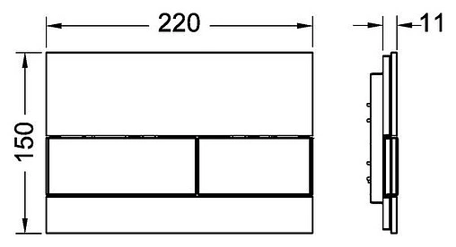 Клавиша смыва для унитаза TECEsquare 9240805 кнопки/хром глянцевый, панель/стекло мятный зеленый