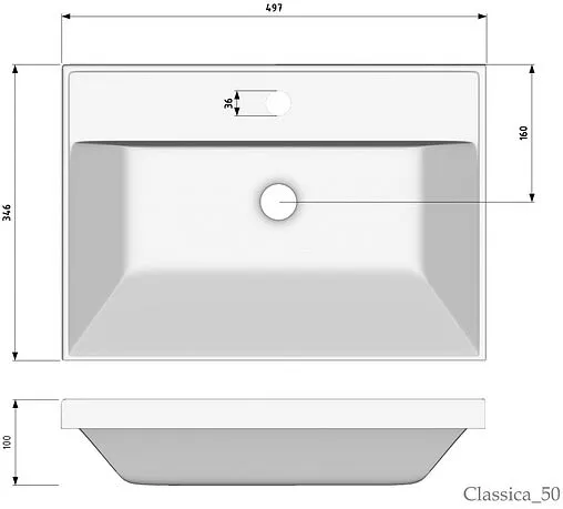 Раковина Madera Classica 50 белый 4627173210157