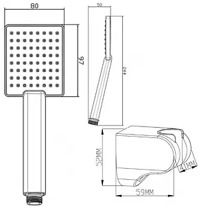 Душевой набор Swedbe Hermes чёрный матовый 5136B, 2