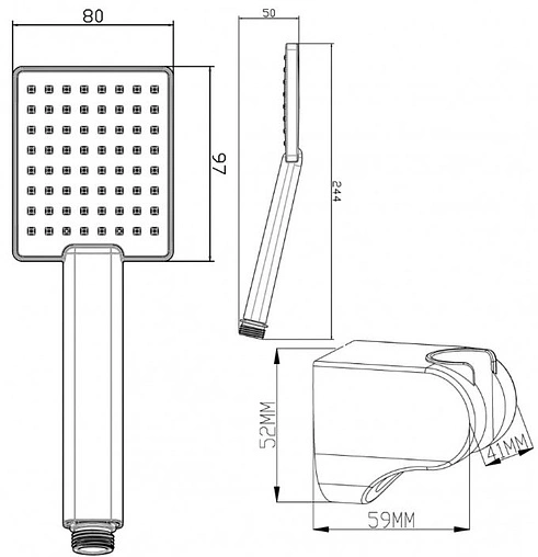 Душевой набор Swedbe Hermes чёрный матовый 5136B