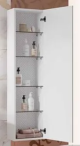 Шкаф-пенал подвесной Clarberg Elegance П4м/GL белый с золотым узором EL0504GL Шкаф-пенал подвесной Clarberg Elegance П4м/GL белый с золотым узором EL0504GL, 3