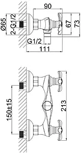 Смеситель для душа D&K Hessen Documenta хром DA1213101 Смеситель для душа D&K Hessen Documenta хром DA1213101, 2