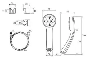 Душевой набор Ravak 901.00 хром X07P005 Душевой набор Ravak 901.00 хром X07P005, 2