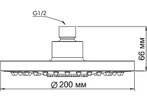 Лейка верхнего душа Wasserkraft хром A029, 3