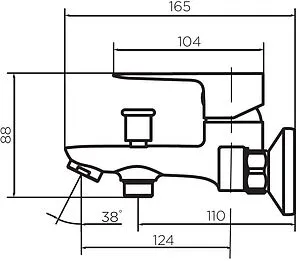 Смеситель для ванны Dorff Prime New хром D4011000 Смеситель для ванны Dorff Prime New хром D4011000, 2