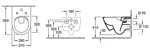 Унитаз подвесной безободковый Villeroy&amp;Boch Subway 2.0 CeramicPlus белый 5614A1R1