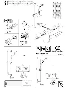 Душевая стойка с термостатом Ideal Standard Ceratherm T25 хром A7204AA Душевая стойка с термостатом Ideal Standard Ceratherm T25 хром A7204AA, 3