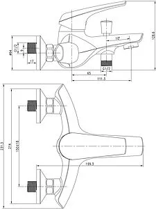 Смеситель для ванны Aquanet Conte хром SD91381 Смеситель для ванны Aquanet Conte хром SD91381, 2