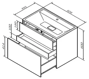 Тумба под умывальник подвесная Am.Pm Inspire 2.0 80 белый M50AFHX0803WM Тумба под умывальник подвесная Am.Pm Inspire 2.0 80 белый M50AFHX0803WM, 2