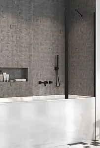 Шторка на ванну 1000мм прозрачное стекло Radaway NES Black PND II 100 R 10009100-54-01R, 1